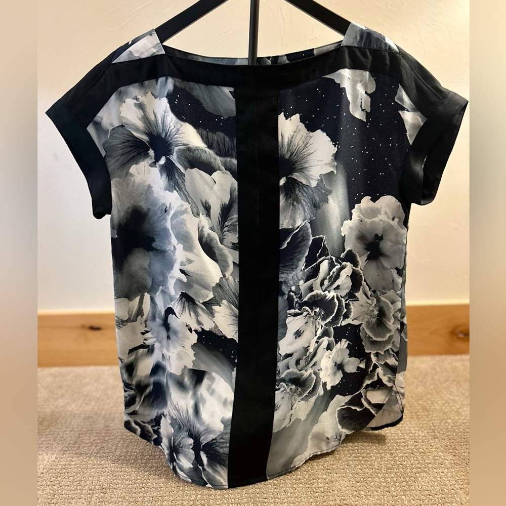 Marchesa Monochrome Floral Blouse